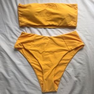 Yellow high leg bikini